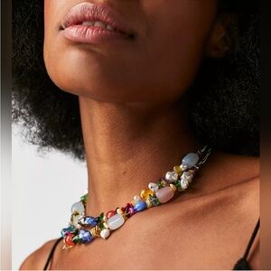 NWT Free People Steal The Show Choker/Multicolor